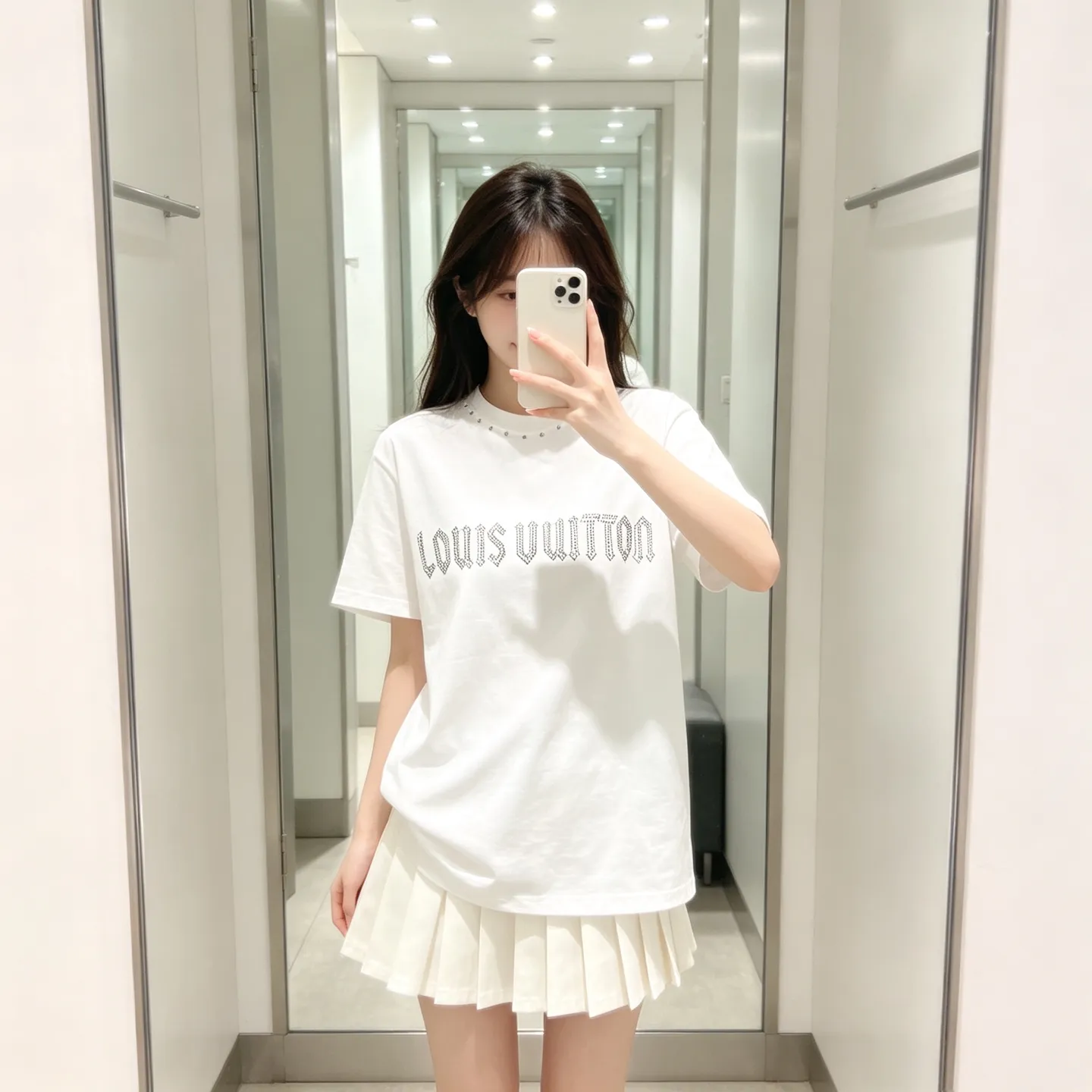 Louis Vuitton/Louis Vuitton 26ss rivet letter logo short sleeves